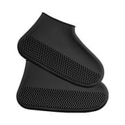 Hovilon Deals Winter Waterproof Shoe Covers,Silicone Overshoes for Rain,Reusable Rain Shoe Covers for Men Woman, Outdoor Non-Slip Shoe Protectors,Outdoor Sports Essentials(Black-S)